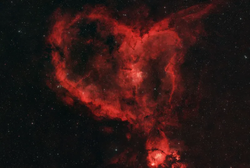 The Heart Nebula Graham Prescott, St Albans, Herts, December 2023-January 2024 Equipment: ZWO ASI294MC colour CMOS camera, Sky-Watcher Explorer 150P-DS reflector, Sky-Watcher EQ5 Pro mount