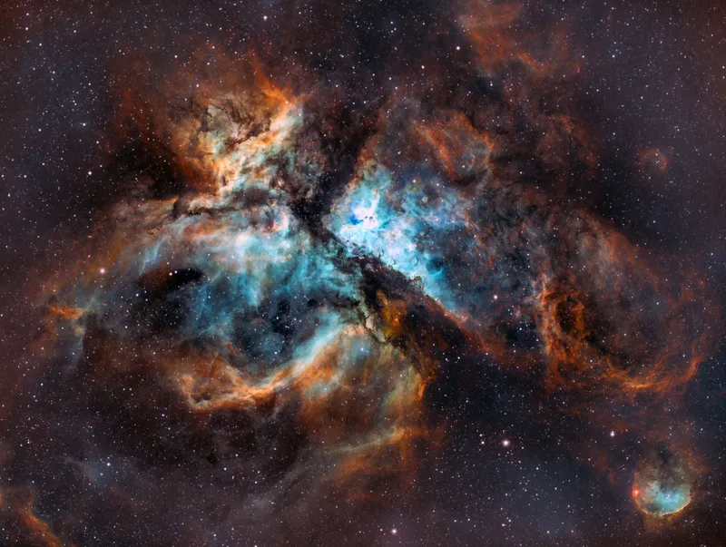 The Carina Nebula Taranjot Singh, Sydney, Australia, 1 February 2024 Equipment: ZWO ASI1600MM Pro mono CMOS camera, Askar FRA400 quintuplet astrograph, Sky-Watcher EQ6-R Pro mount