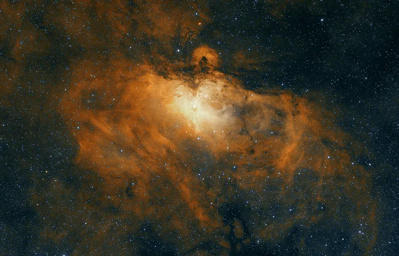 The Eagle Nebula captured using the First Light Optics Remote Observatory. 18 hours of 15- and 20-minute exposures. Credit: Tim Jardine