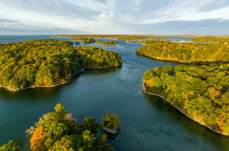 The April 8 solar eclipse will be visible from Thousand Islands Park in Ontario, Canada. Credit: Redtea / Getty Images