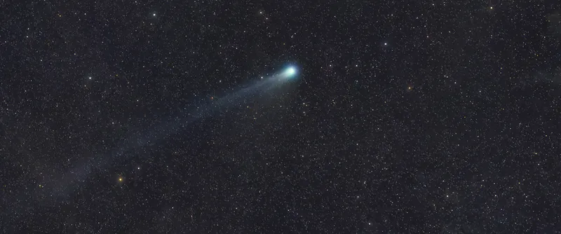 Comet 12P/Pons-Brooks captured by Leonardo Leite on 28 February 2024 from Tooele, Utah, USA. Equipment: SV405CC camera, Samyang 135mm f/2 lens @ f/2.8, AzGti equatorial mount.