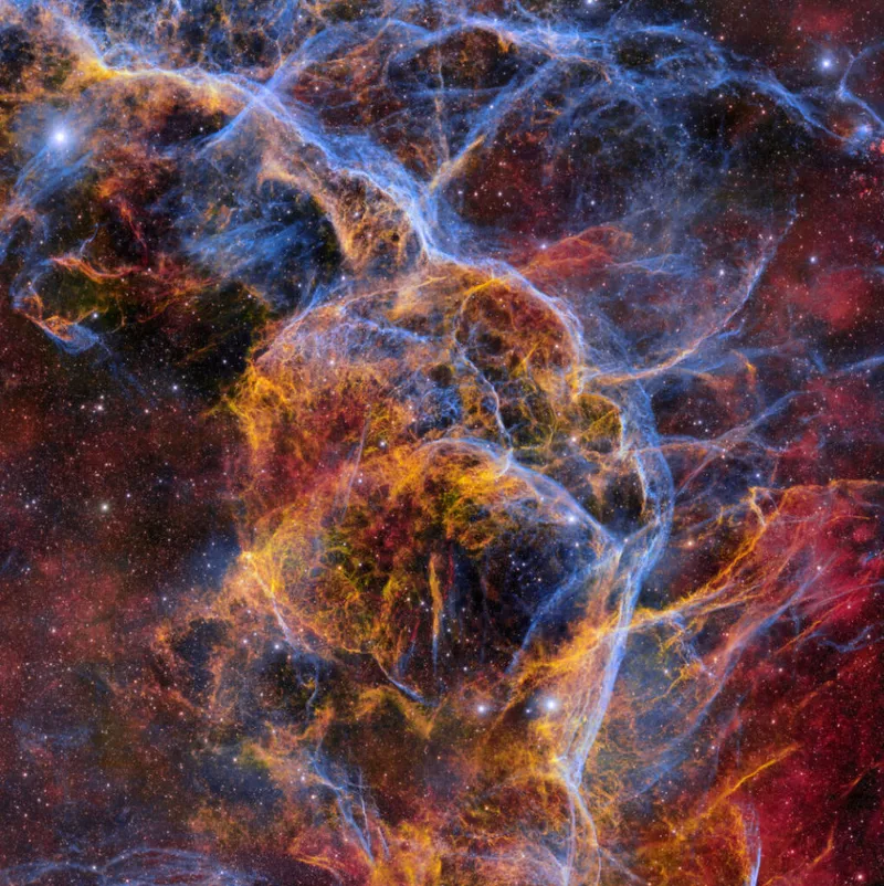 Vela Supernova Remnant Victor M Blanco 4-Meter Telescope, 12 March 2024 Credit: CTIO/NOIRLab/DOE/NSF/AURA. Image Processing: T.A. Rector (University of Alaska Anchorage/NSF's NOIRLab), M. Zamani & D. de Martin (NSF's NOIRLab)
