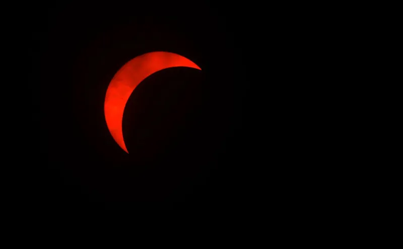 A crescent of the total solar eclipse, Fort Worth, Texas, April 2024. Credit: Photo by Ron Jenkins/Getty Images