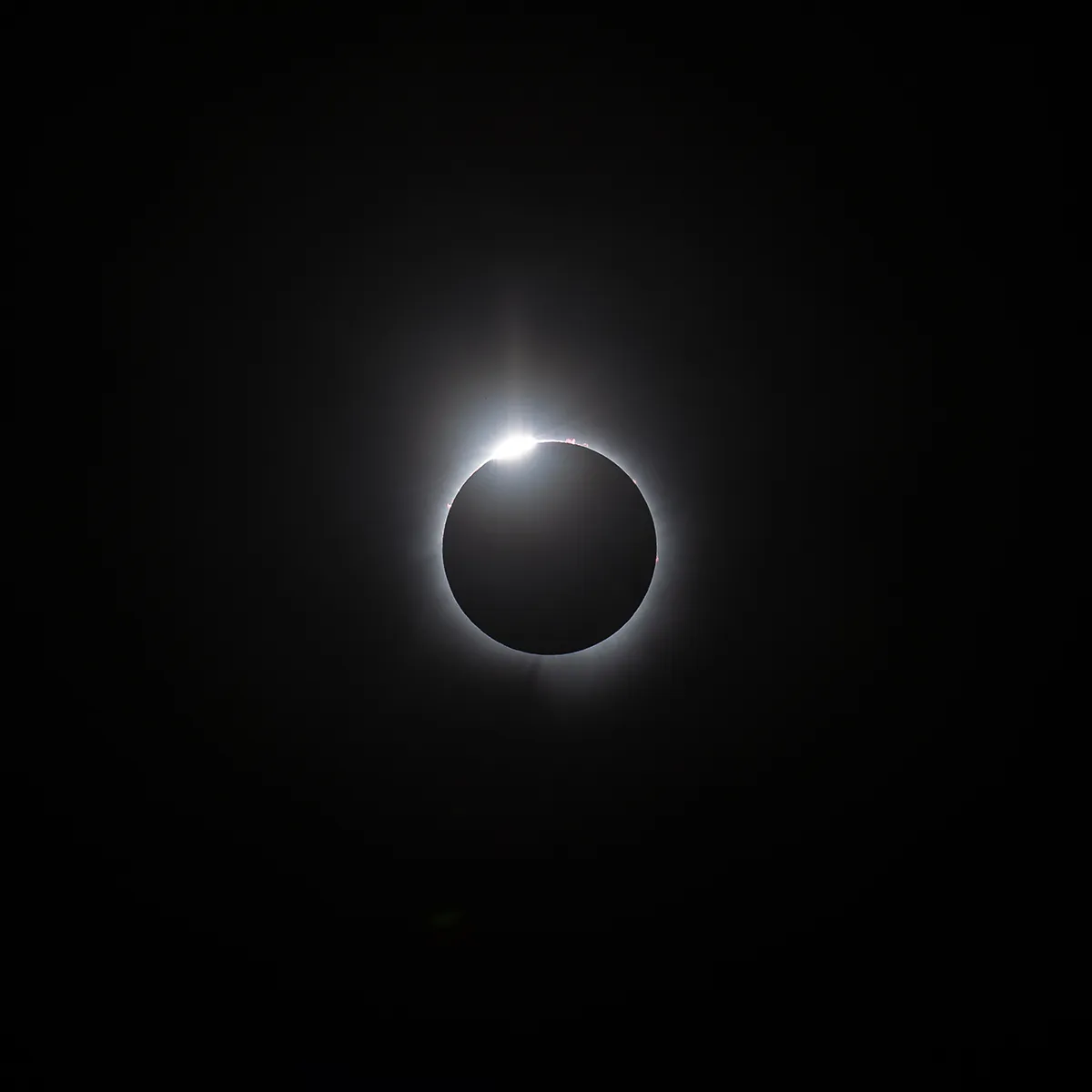 Chirag Bachani captured this view of the April 8 2024 solar eclipse from Olney, Illinois, USA. Equipment: Canon R6ii camera, Sigma EF 120-300mm lens f2.8 with EF-RF adapter