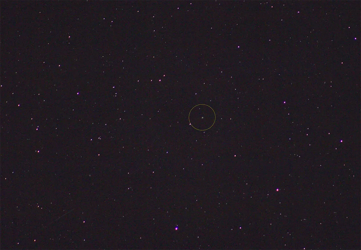 Image of Comet C/2023 A3 (Tsuchinshan-ATLAS) captured from Kendal, Cumbria, 17 April 2024 by Stuart Atkinson. Equipment: Canon 700D DSLR camera, 300mm lens, iOptron Sky Tracker motorised mount.
