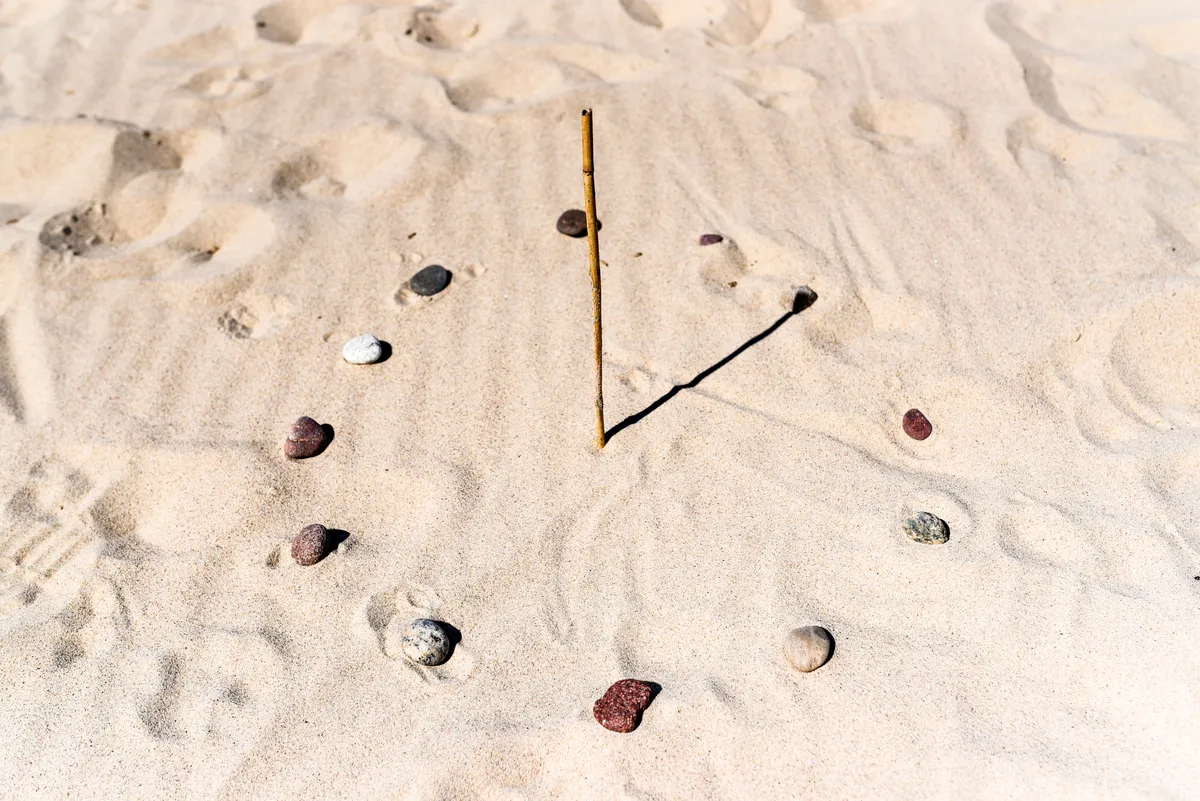 A stick planted into the ground can serve as a sundial to mark the passage of tie. Credit: Kamila Kozioł
