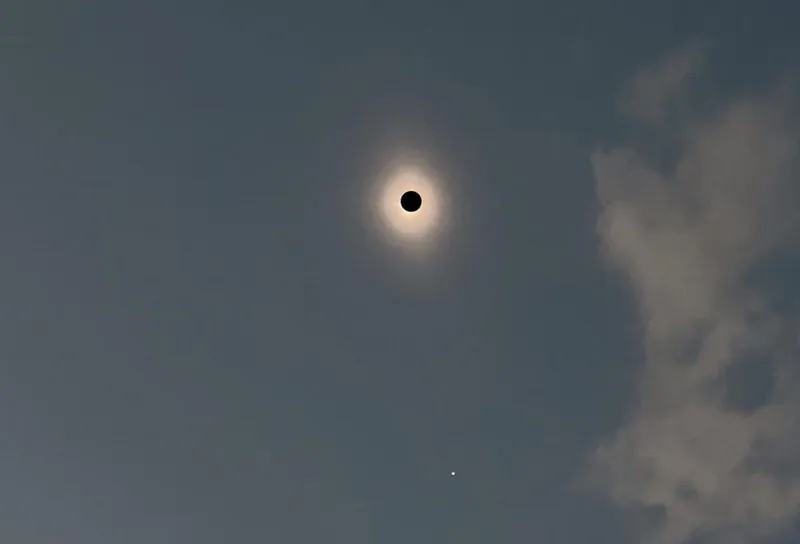 Totality during the April 8 total solar eclipse from Waxahachie, Texas, USA