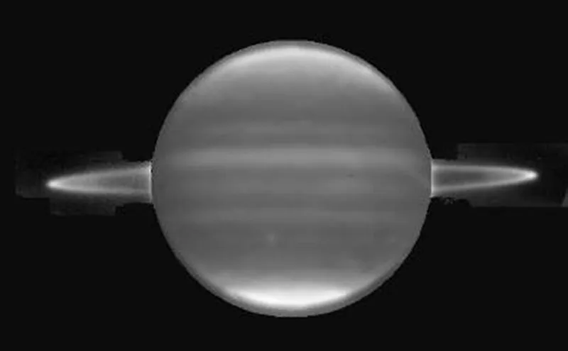 Los anillos de Júpiter vistos por el Telescopio Keck.  Crédito: Imke De Pater y James Graham (UC Berkeley) y Mike Brown (Instituto de Tecnología de California).