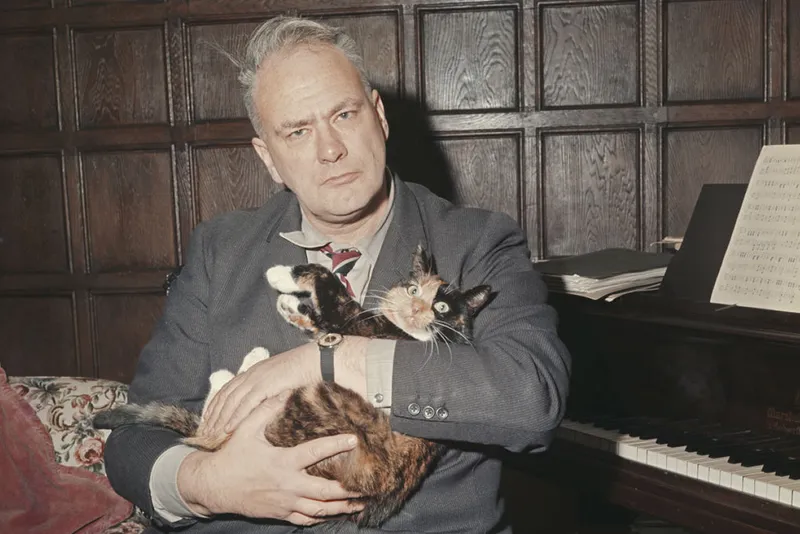 Patrick Moore with cat. Credit: Keystone / Stringer / Getty Images