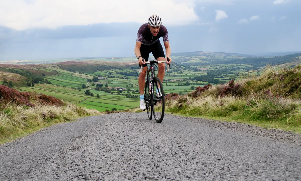 Simon Warren rides the Caper cycling road climb