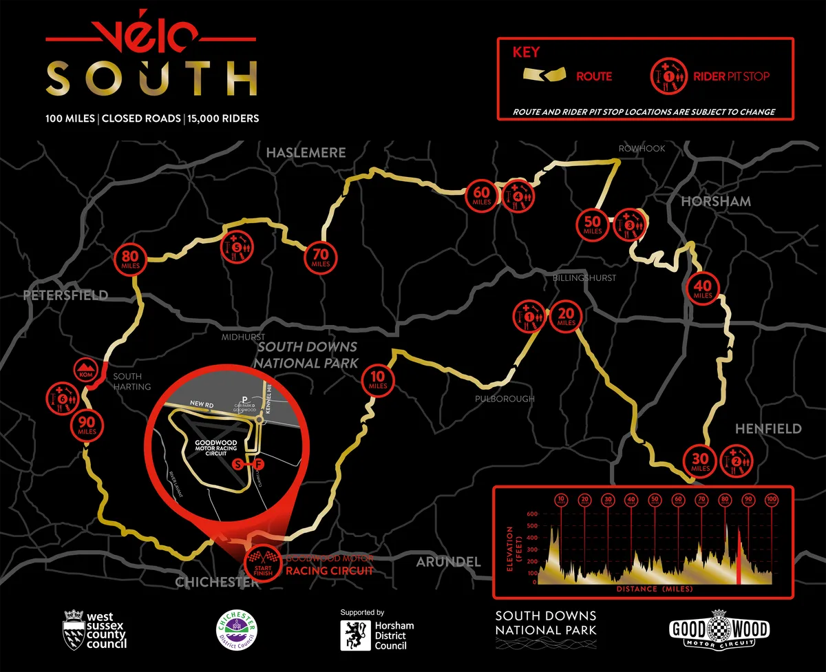 Velo South route map