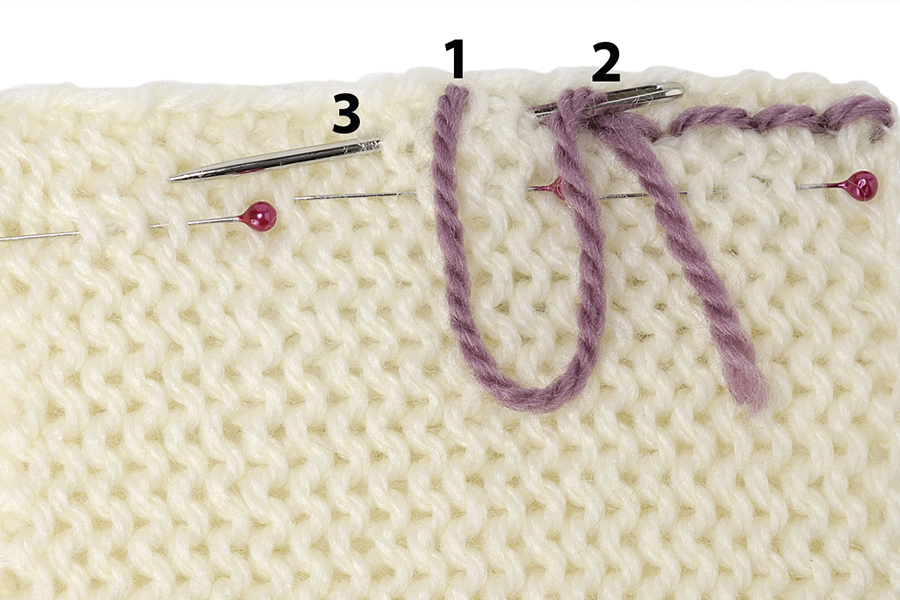 How to finish a knitting project Backstitch
