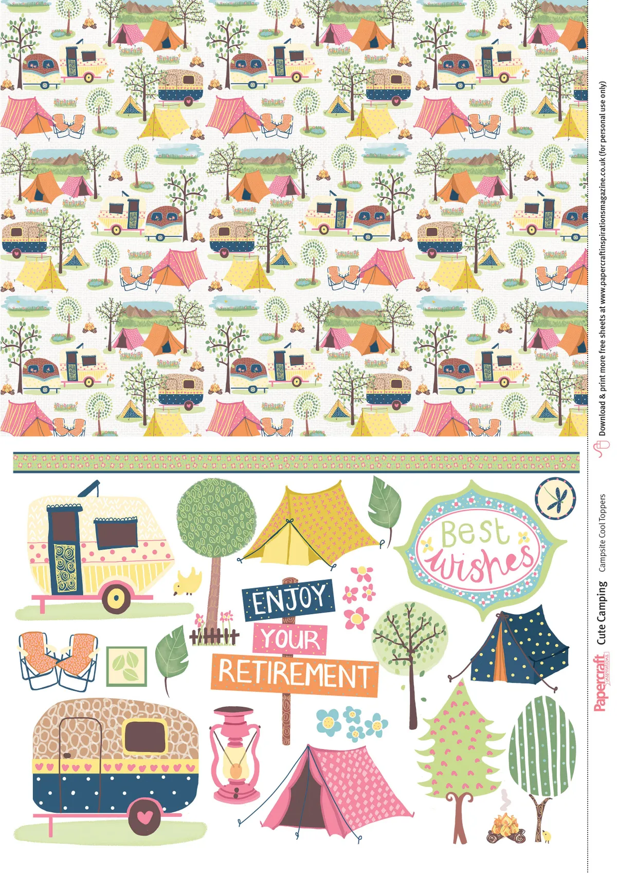 Cute Camping Paper Printables Issue 155 Sheet 3