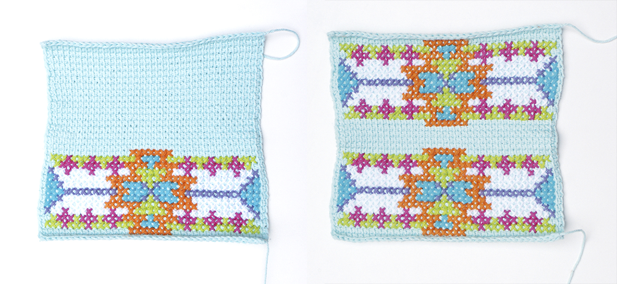Free Tunisian crochet clutch pattern – cross stitch part 1