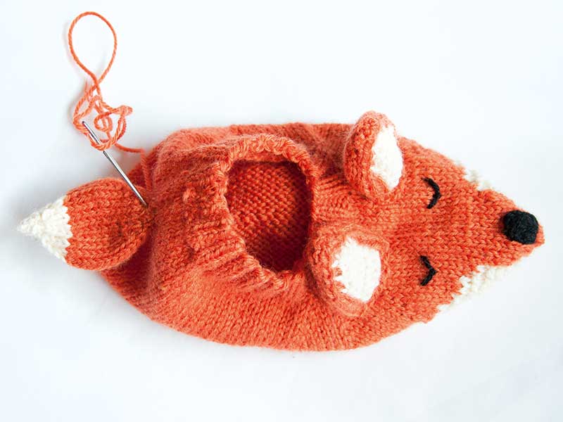 fox slippers for adults step 7