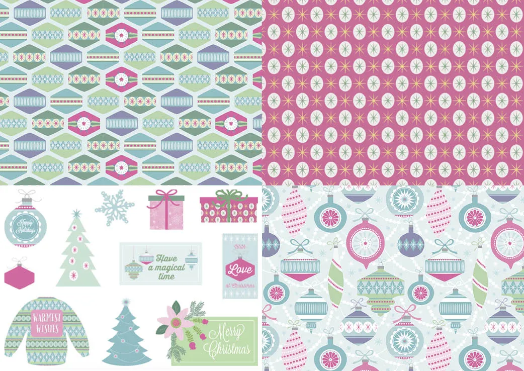 Free colourful Christmas papers