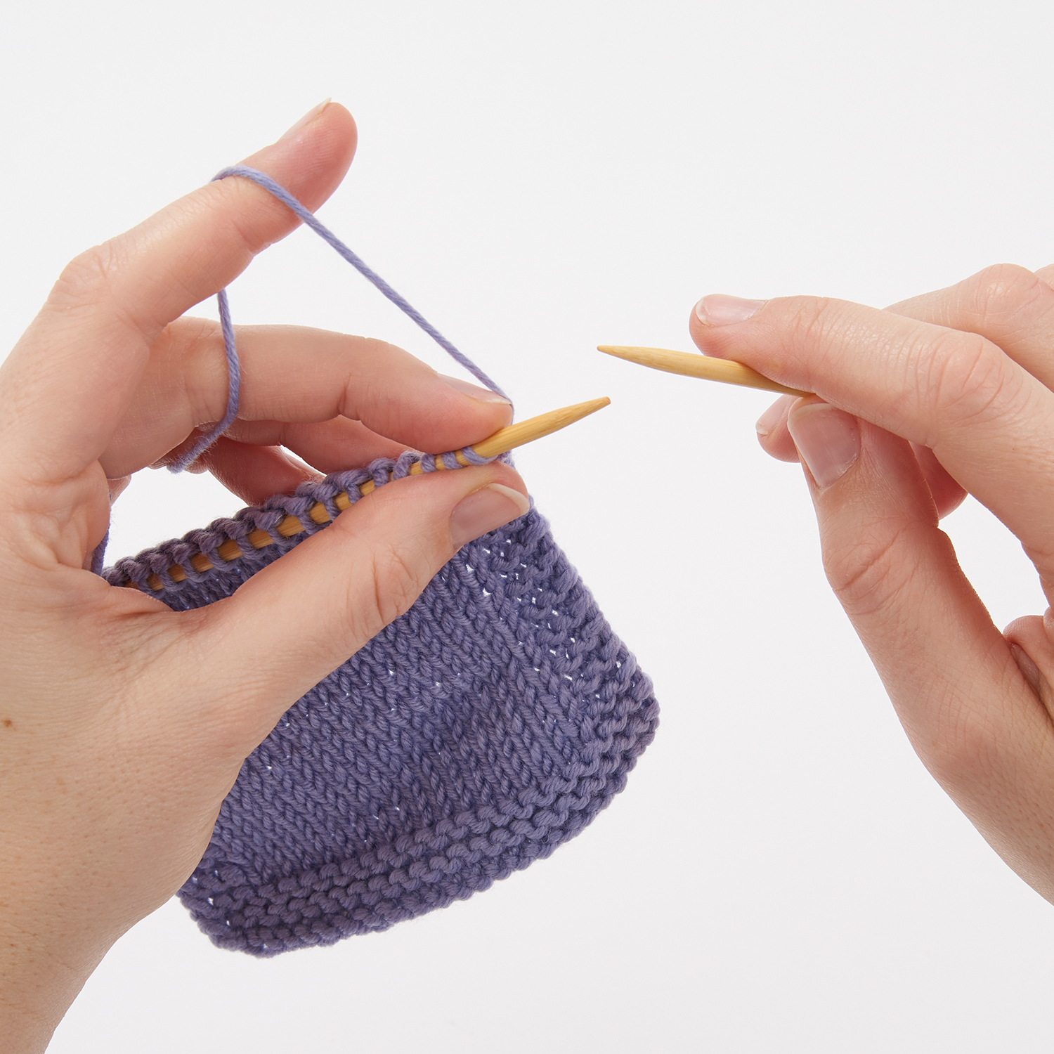Continental knitting step 1