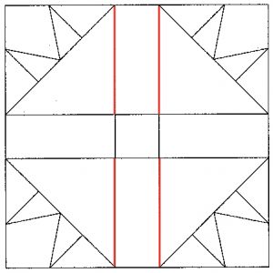 Cross block quilt block pattern