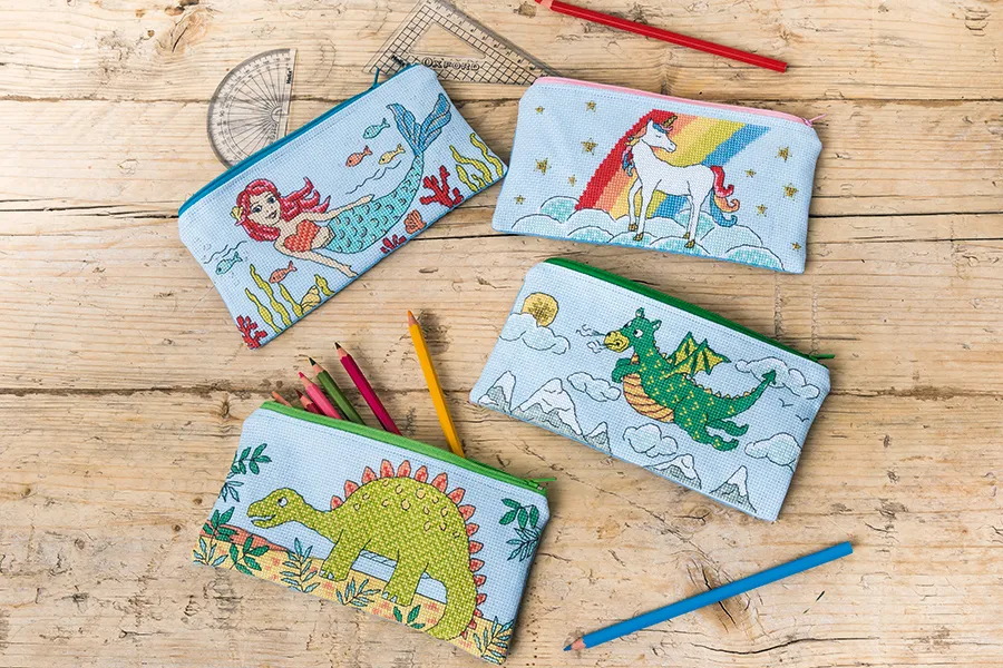 Pencil Case Cross Stitch Kits (Pack of 2) Sewing & Weaving Kits