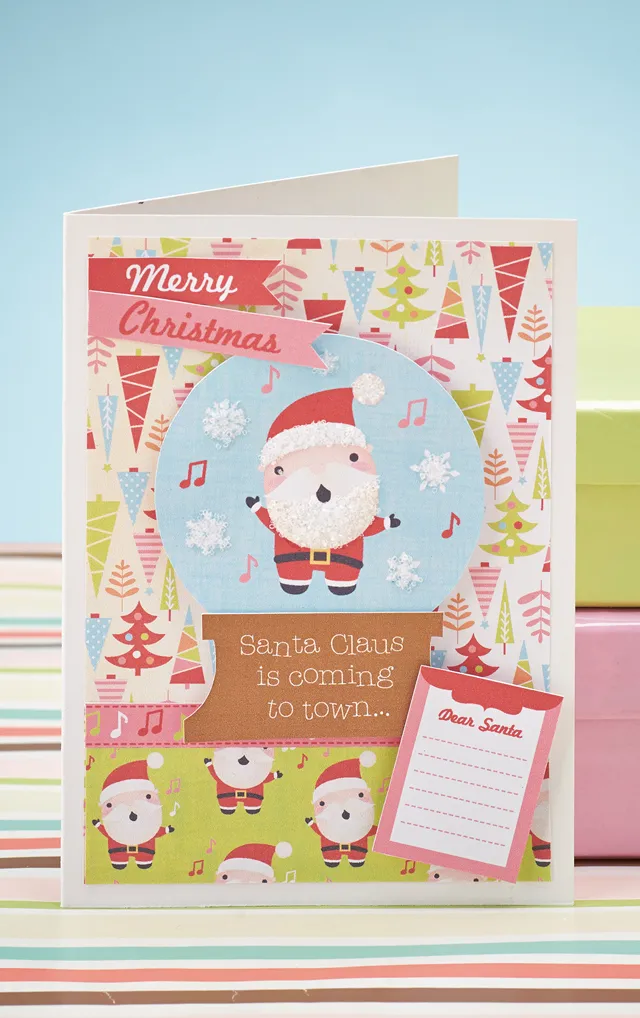 Christmas Scrapbook Style Cards - A Kid's Activity - Run Jump Scrap!