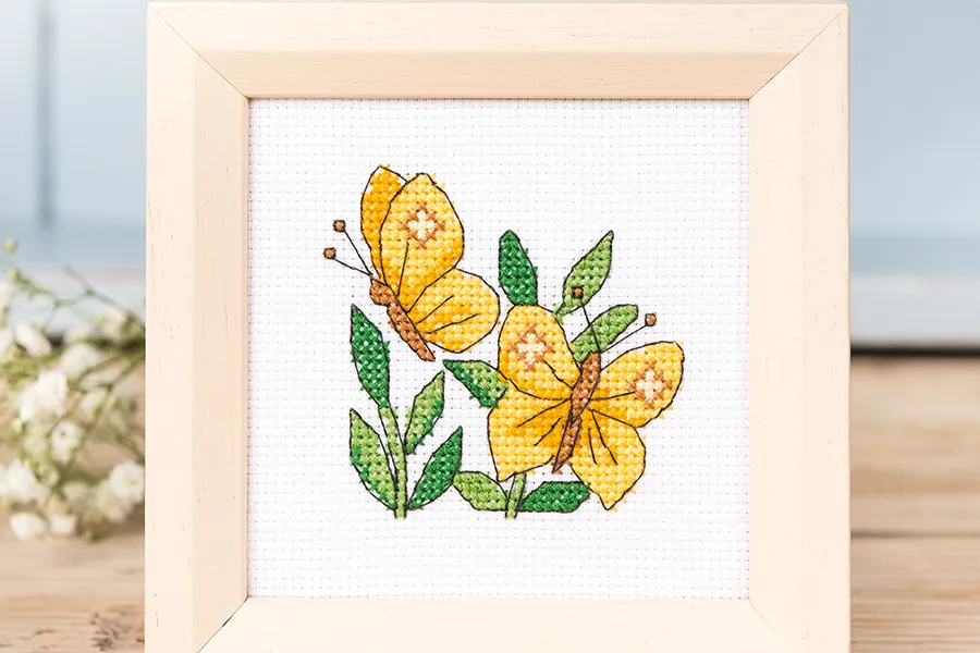 yellow butterfly cross stitch pattern