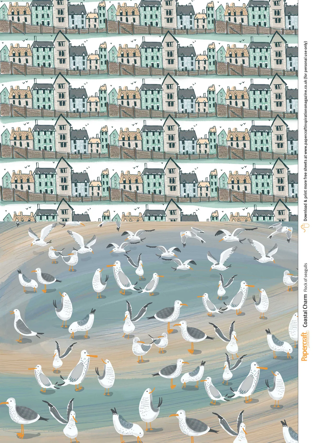 Free coastal fishing village patterned papers_01