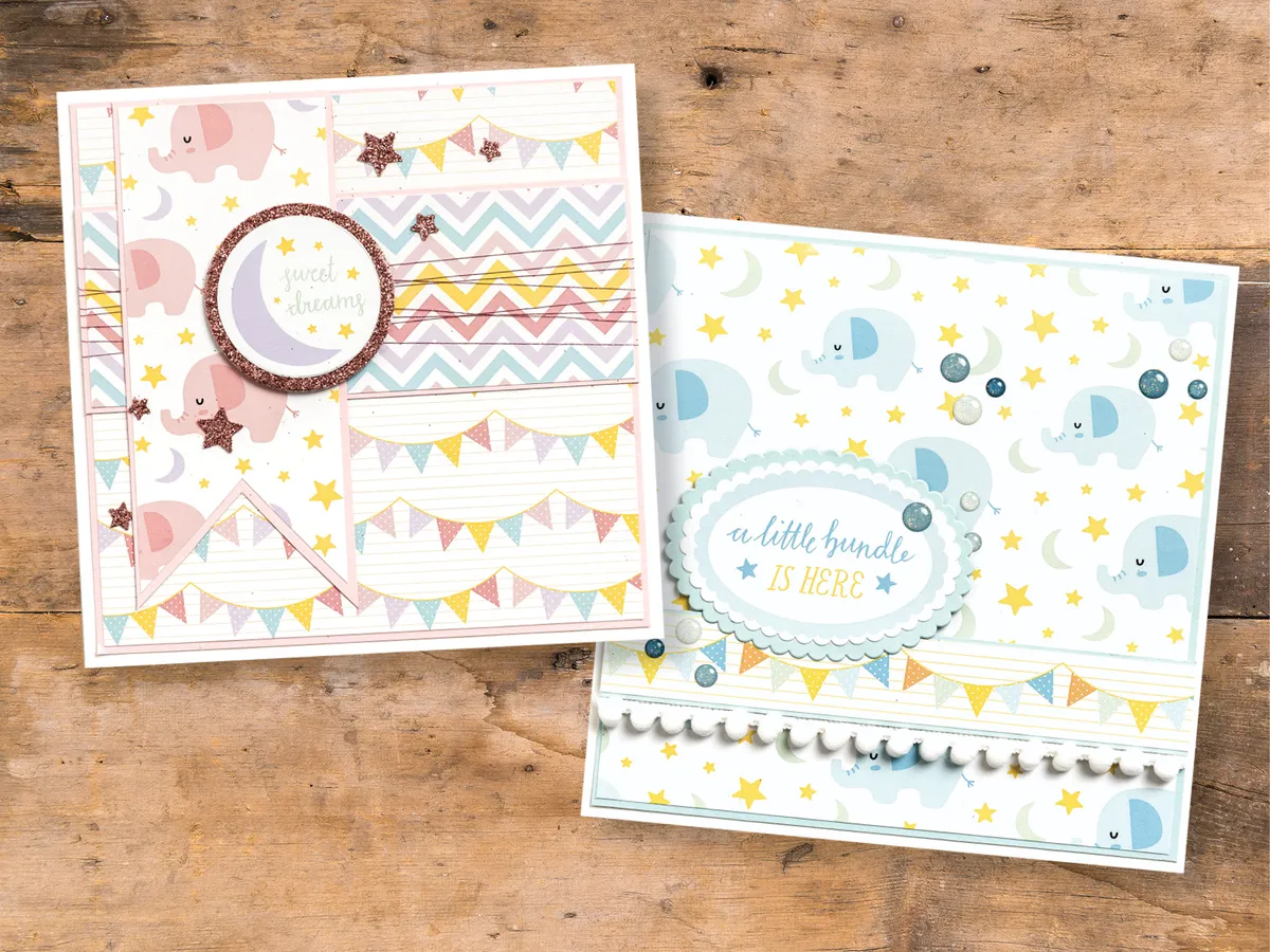 Free new baby elephant patterned papers