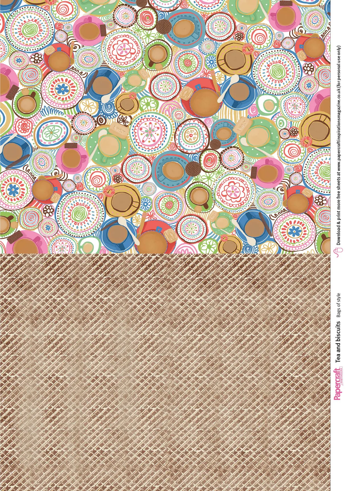 Free tea and biscuits patterned papers 01