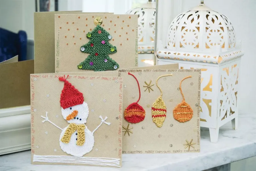 Free knitted Christmas cards