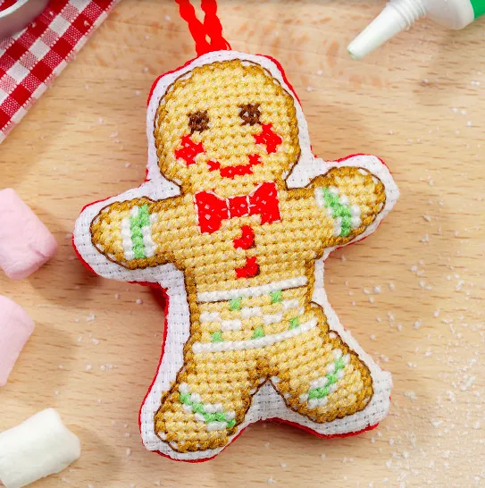 Gingerbread man cross stitch pattern