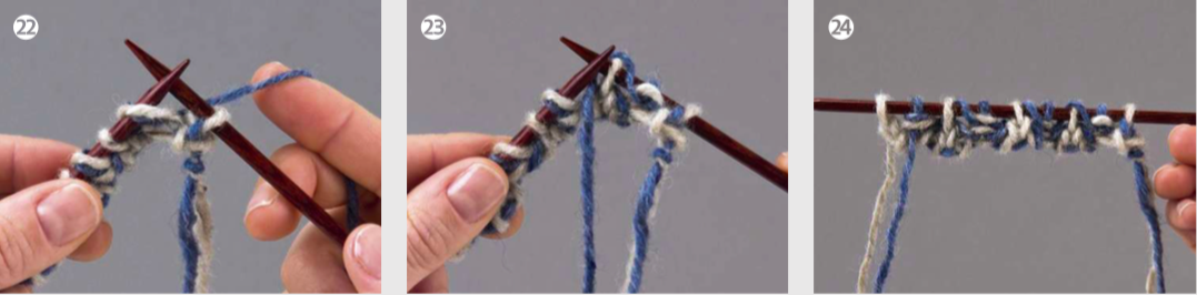 How to knit brioche stitch steps 22-24