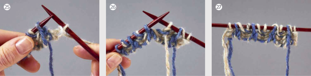 How to knit brioche stitch steps 25-27
