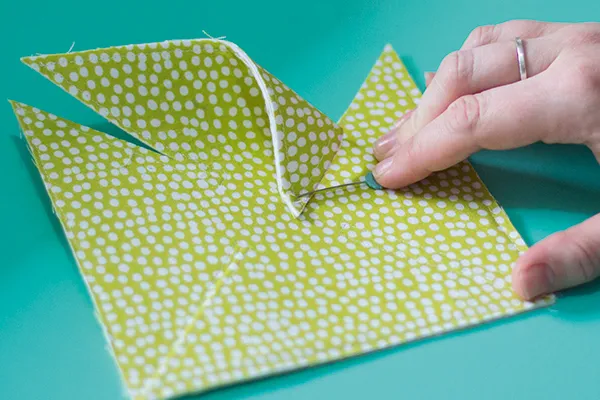 How to make fabric pinwheels step 9