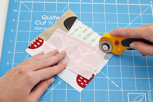 How to make an improv quilt block step 3