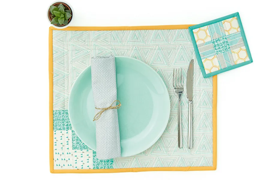 How to sew a tablemat and caoster set