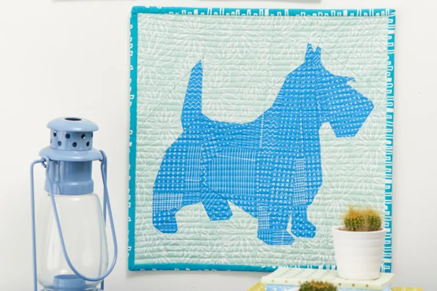 Patchwork dog quilt pattern