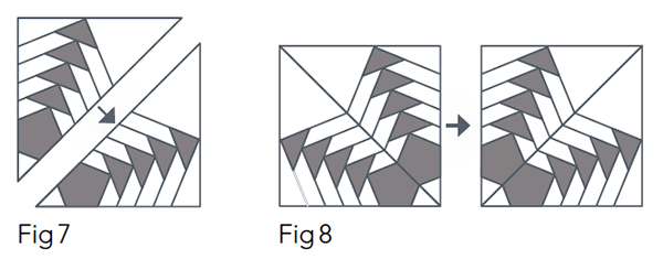 Snowflake quilt block pattern Fig 7-8