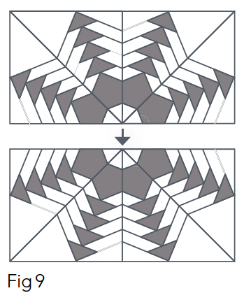 Snowflake quilt block pattern Fig 9