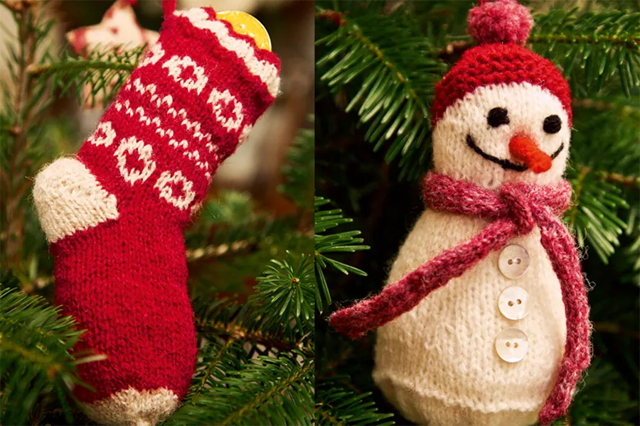 Snowman and stocking decoration patterns