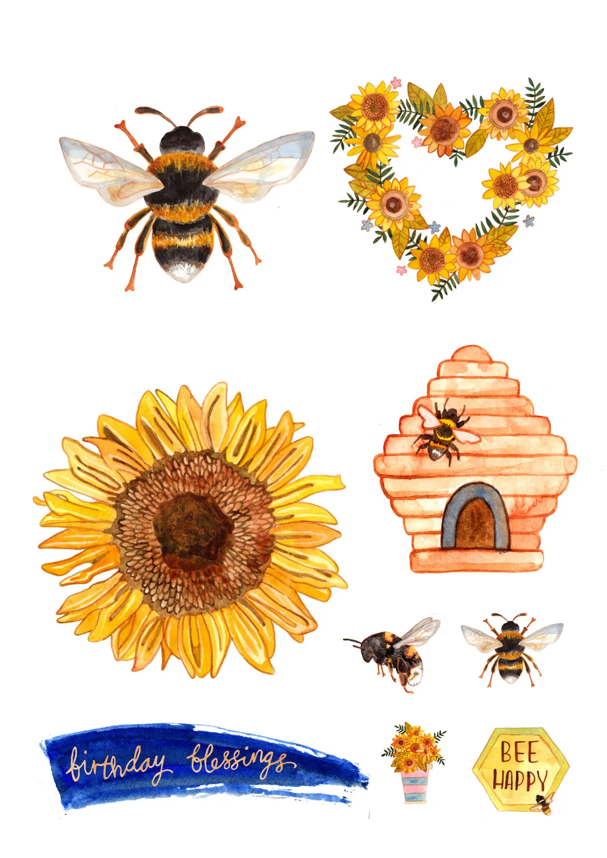 Free bee and sunflower printables-02