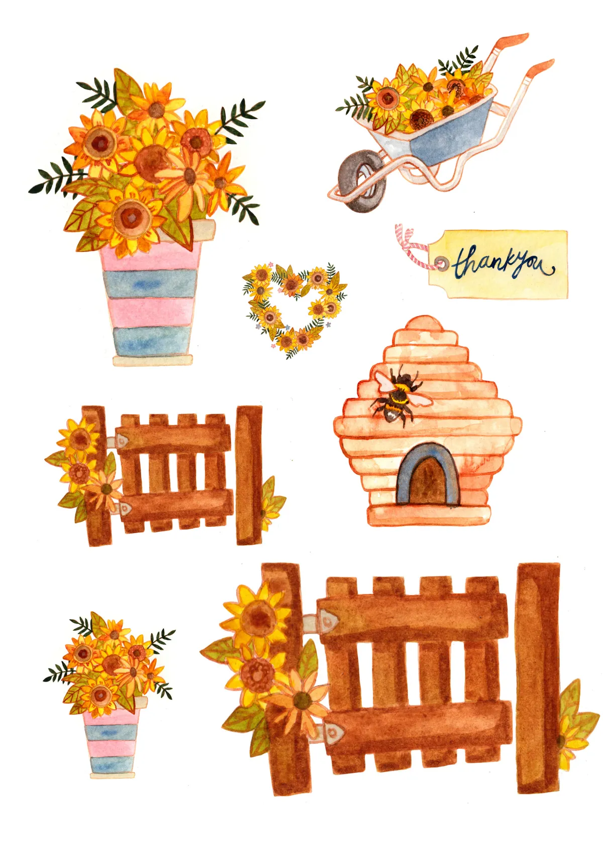 Free bee and sunflower printables-05