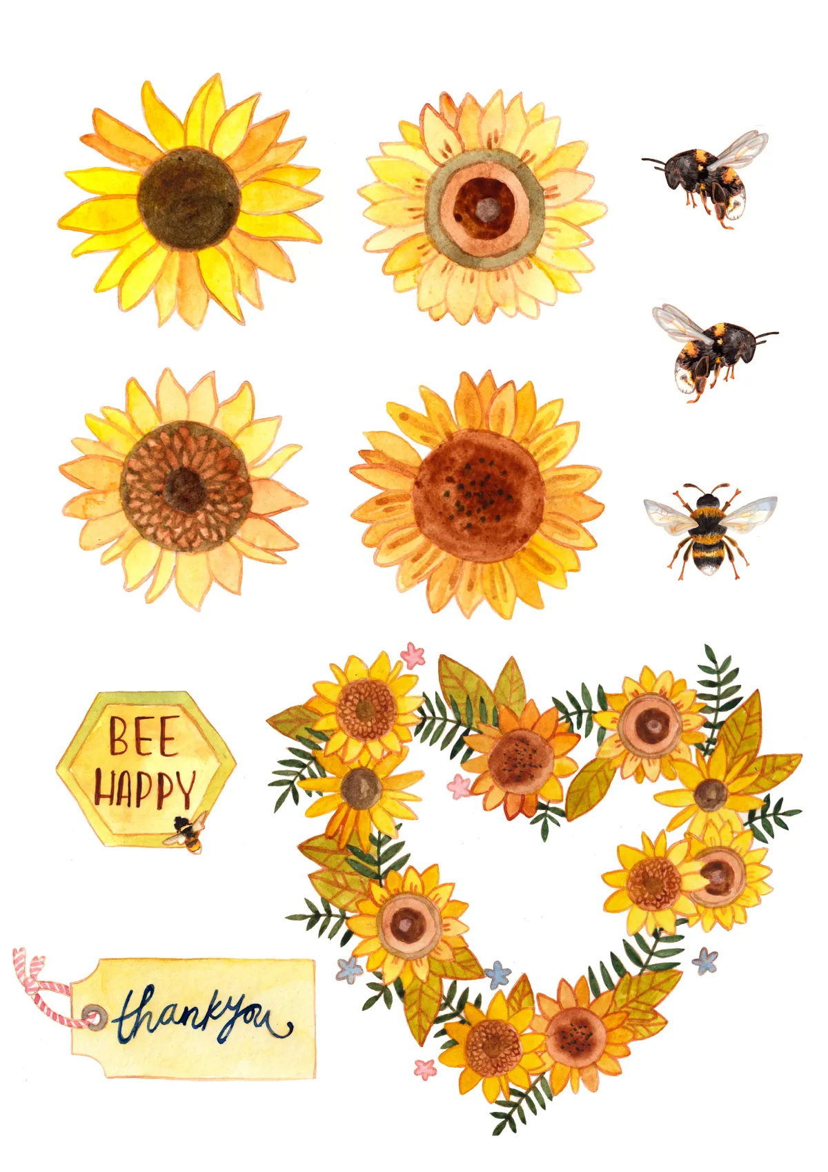 Free bee and sunflower printables-06