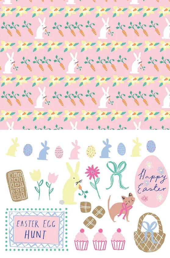 Free cute Easter patterned papers 4