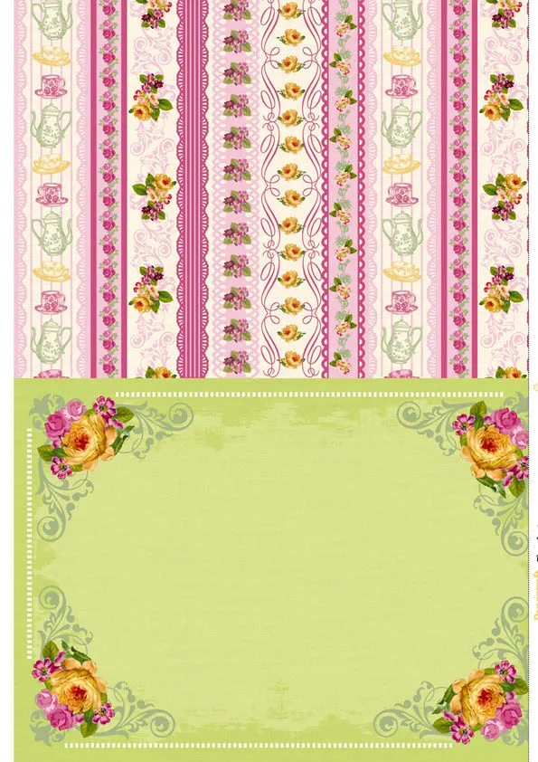 Free dainty afternoon tea patterned papers 2