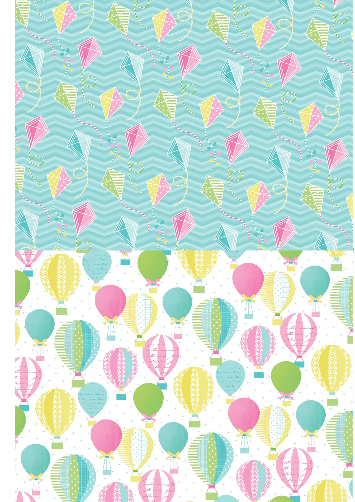 Free kites and hot air balloon patterned papers 1