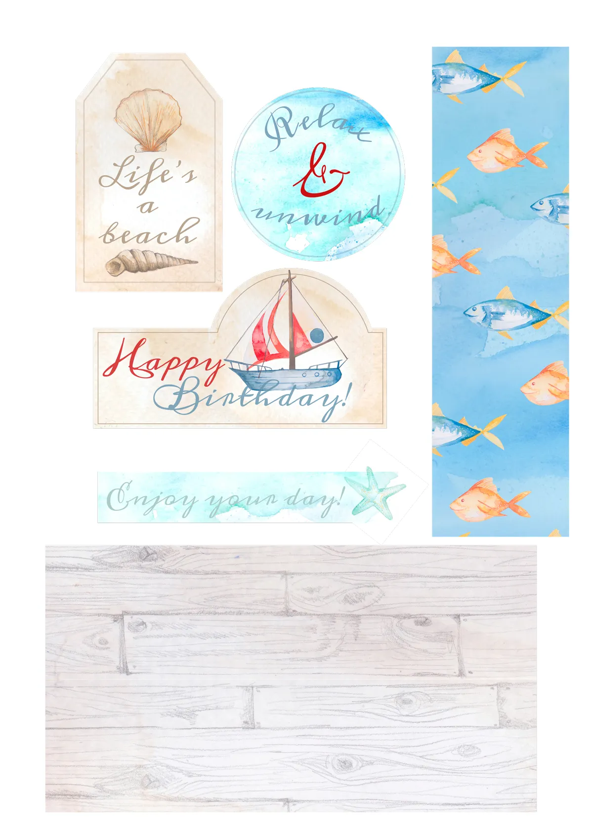 Nautical Card Making Kit JPEGS Graphic by The Paper Princess
