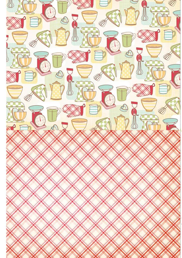 Free retro baking patterned papers 1