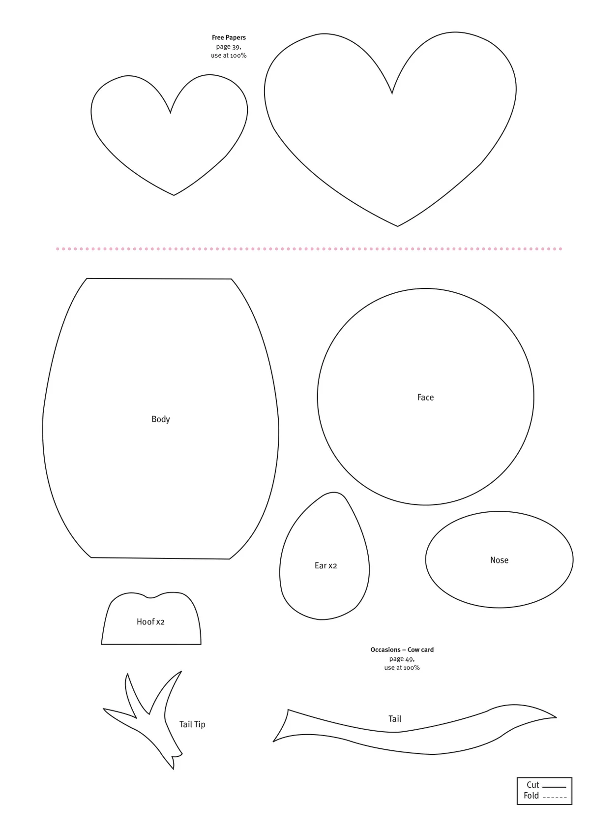 Free sofa gift box, papercraft fern and floral notelet templates 9