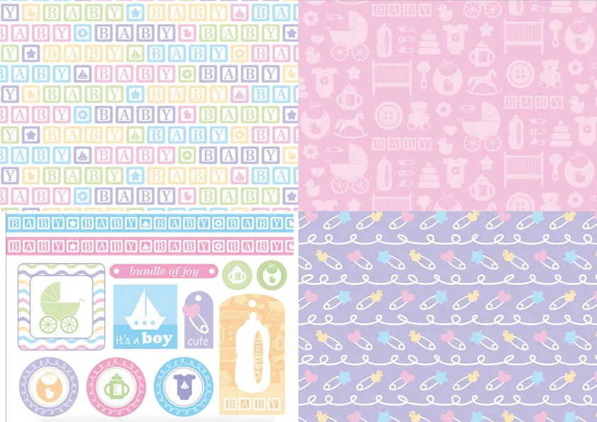 Free sweet baby love patterned papers