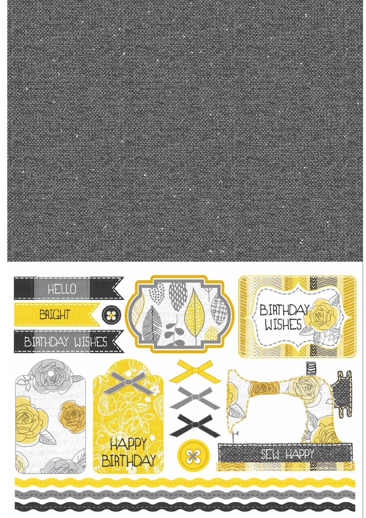 Free yellow and black fabric patterned papers_01